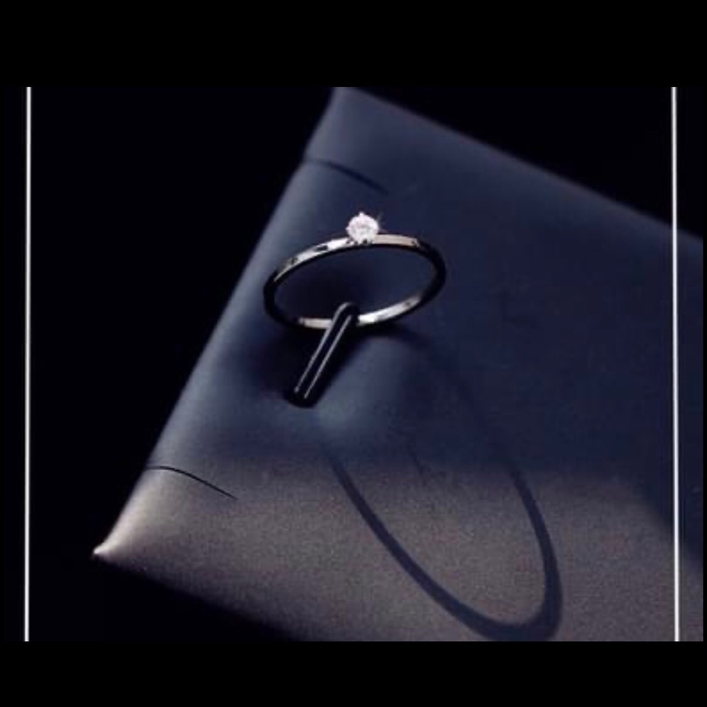 Ring minimalist rose gold silver cubic zirconia - Picture 4 of 4